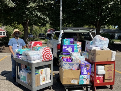 Justin Loading Up Diaper Drive Donations